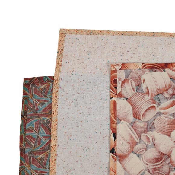 Pottery Aztec Southwest Themed Napkins Set of 6 Dinner Party Table 17 x 17 - Picture 6 of 7